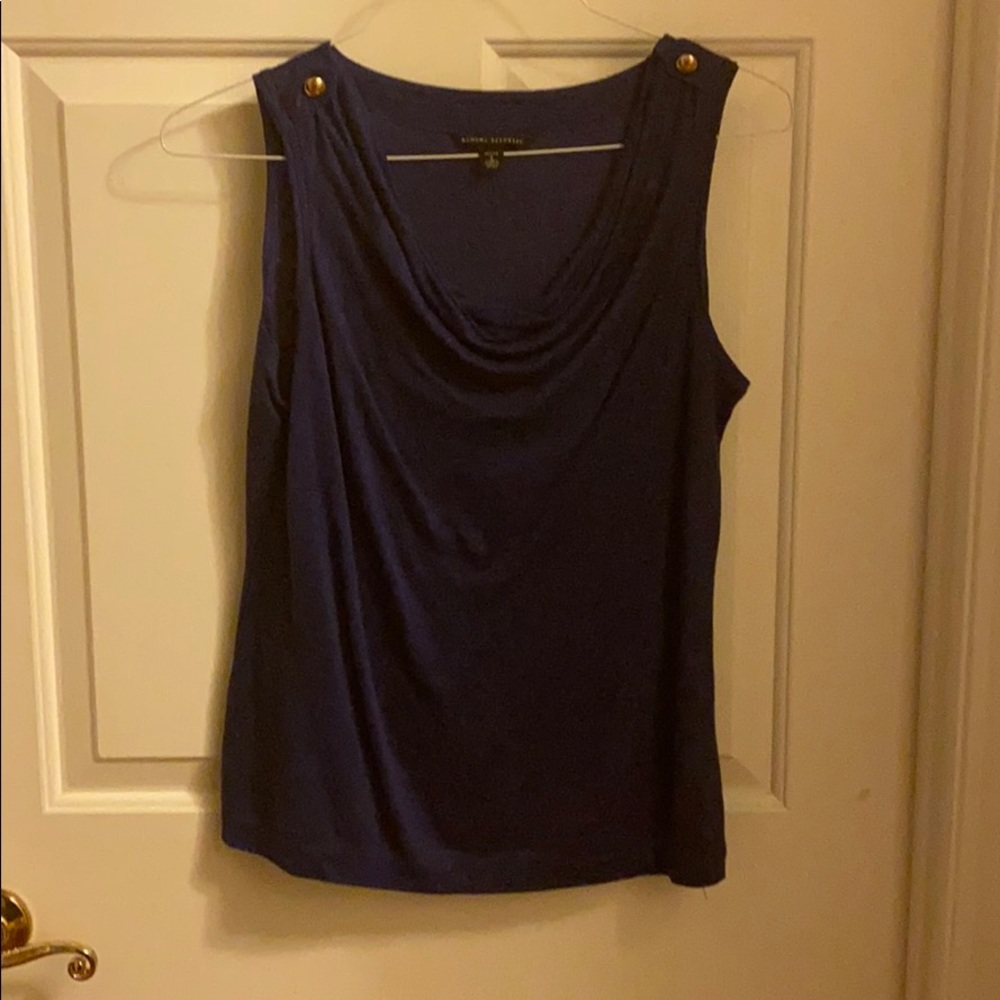 Purple linen scoop neck tee